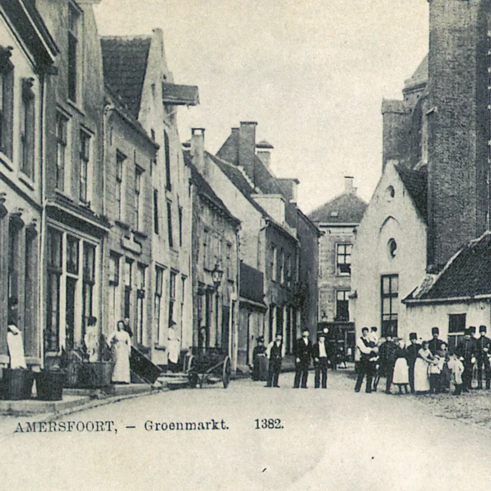 afbeelding van Groenmarkt in Amersfoort in 1867